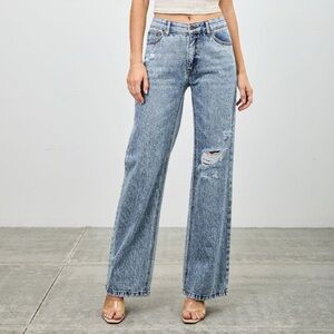 Mid Rise Relaxed Straight Pants
